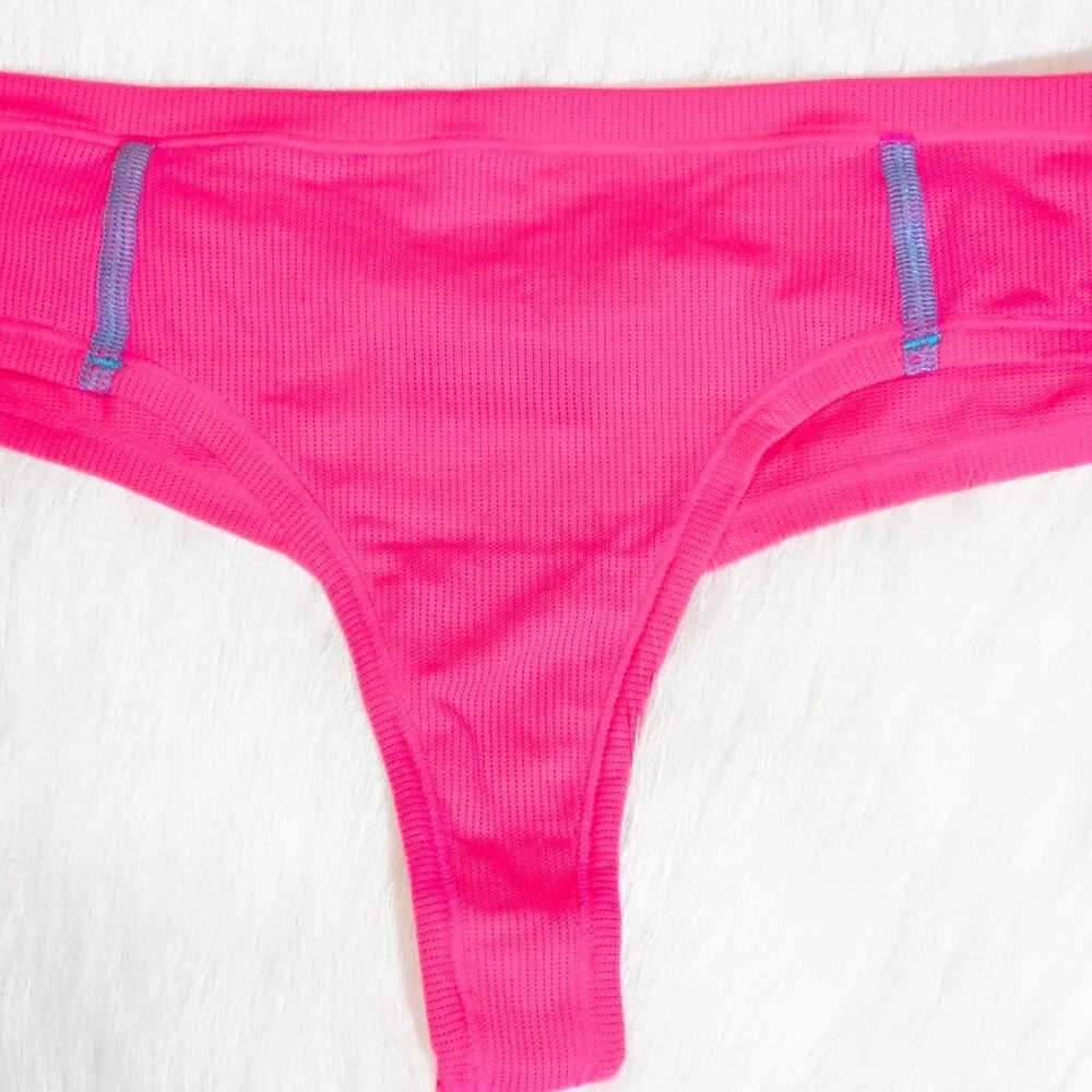 Adidas Women's Seamless Thong Underwear Pink M New - Picture 3 of 9